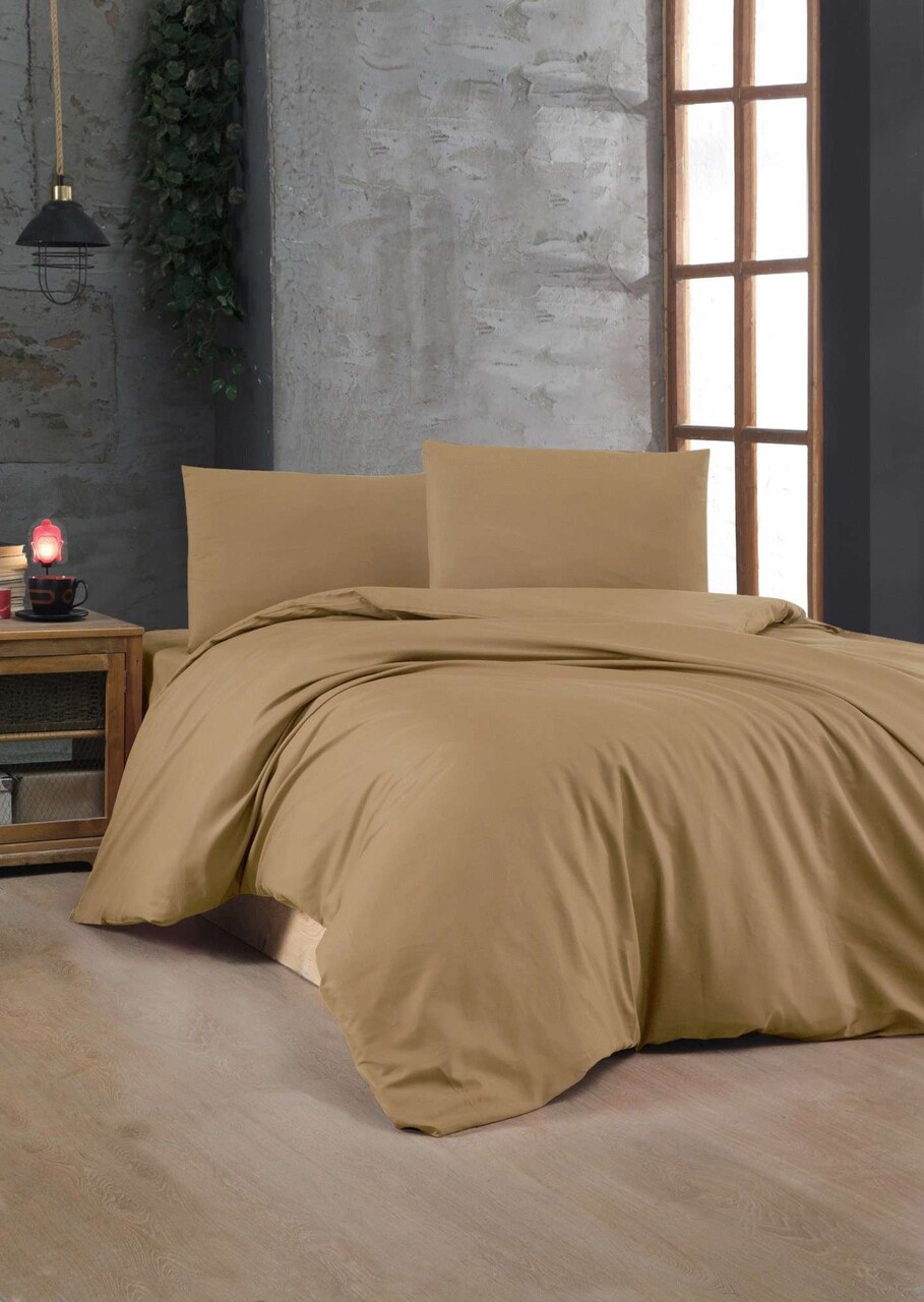 Lenjerie de pat dubla Super King (EU) (IT), L'essentiel Maison, Light Brown, Maro deschis - imagine 4